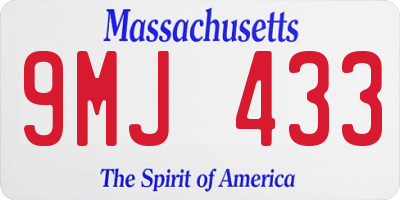 MA license plate 9MJ433
