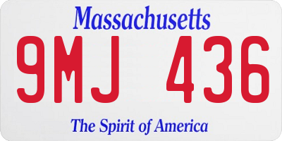 MA license plate 9MJ436