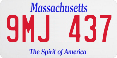 MA license plate 9MJ437