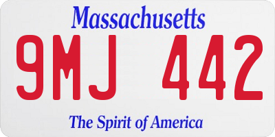 MA license plate 9MJ442