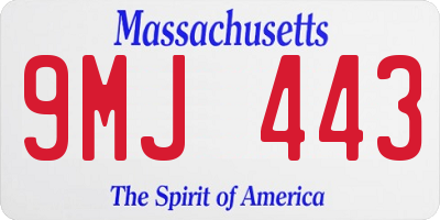 MA license plate 9MJ443
