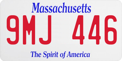 MA license plate 9MJ446