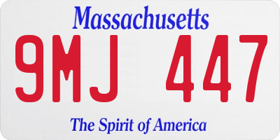 MA license plate 9MJ447