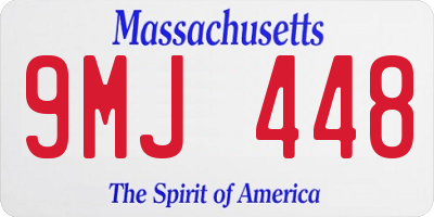 MA license plate 9MJ448