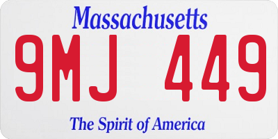 MA license plate 9MJ449