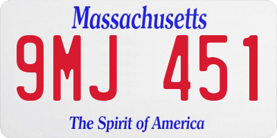 MA license plate 9MJ451