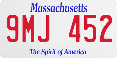 MA license plate 9MJ452