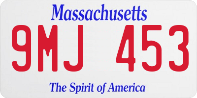 MA license plate 9MJ453