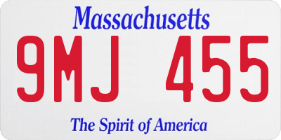 MA license plate 9MJ455