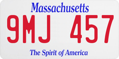 MA license plate 9MJ457