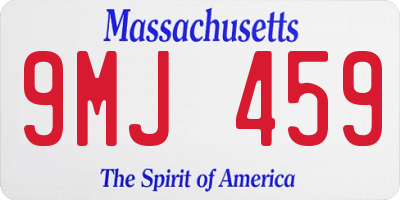 MA license plate 9MJ459