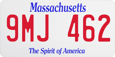 MA license plate 9MJ462
