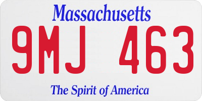 MA license plate 9MJ463