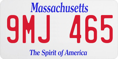 MA license plate 9MJ465