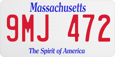 MA license plate 9MJ472