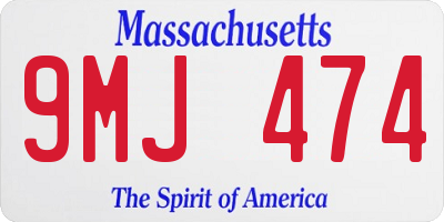 MA license plate 9MJ474