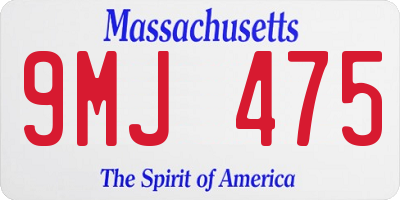 MA license plate 9MJ475