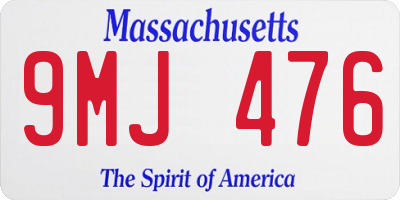 MA license plate 9MJ476