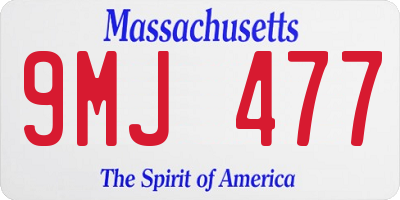 MA license plate 9MJ477