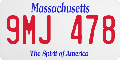 MA license plate 9MJ478