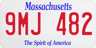 MA license plate 9MJ482