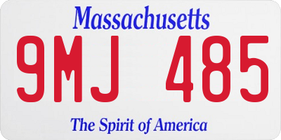 MA license plate 9MJ485