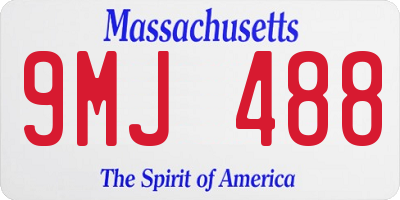 MA license plate 9MJ488