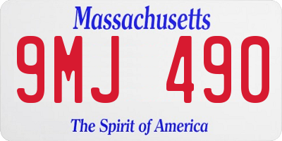 MA license plate 9MJ490