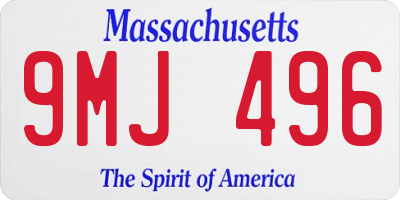 MA license plate 9MJ496