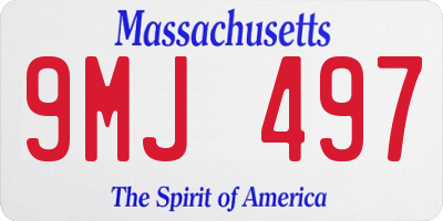 MA license plate 9MJ497