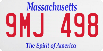 MA license plate 9MJ498