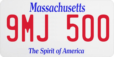 MA license plate 9MJ500