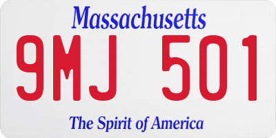 MA license plate 9MJ501