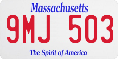 MA license plate 9MJ503