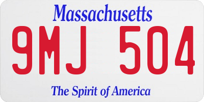 MA license plate 9MJ504