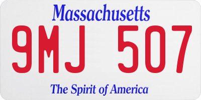 MA license plate 9MJ507