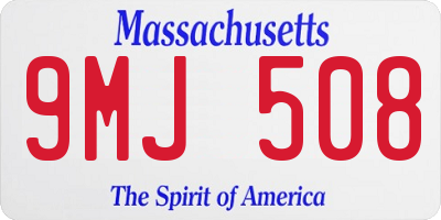 MA license plate 9MJ508