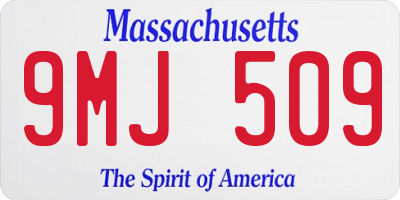 MA license plate 9MJ509