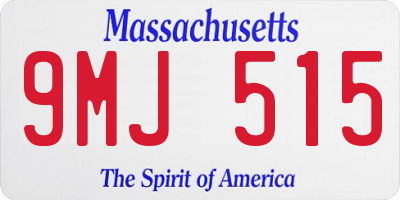 MA license plate 9MJ515