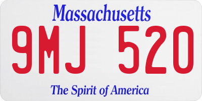 MA license plate 9MJ520
