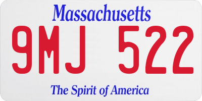 MA license plate 9MJ522