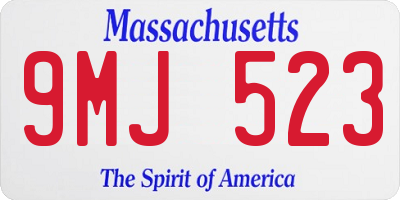 MA license plate 9MJ523