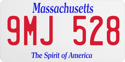 MA license plate 9MJ528