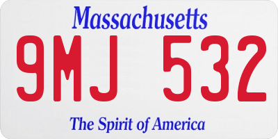 MA license plate 9MJ532