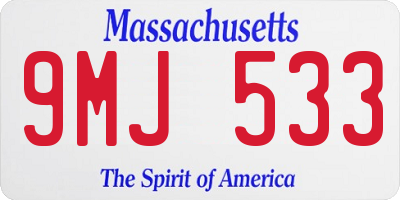 MA license plate 9MJ533