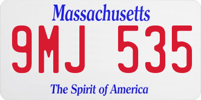 MA license plate 9MJ535