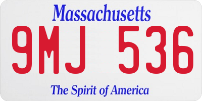 MA license plate 9MJ536