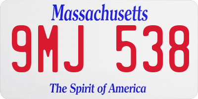 MA license plate 9MJ538