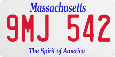 MA license plate 9MJ542
