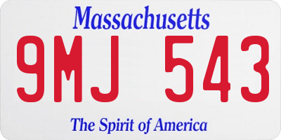 MA license plate 9MJ543